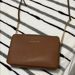 Michael Kors Tan Crossbody Bag with Gold Chain